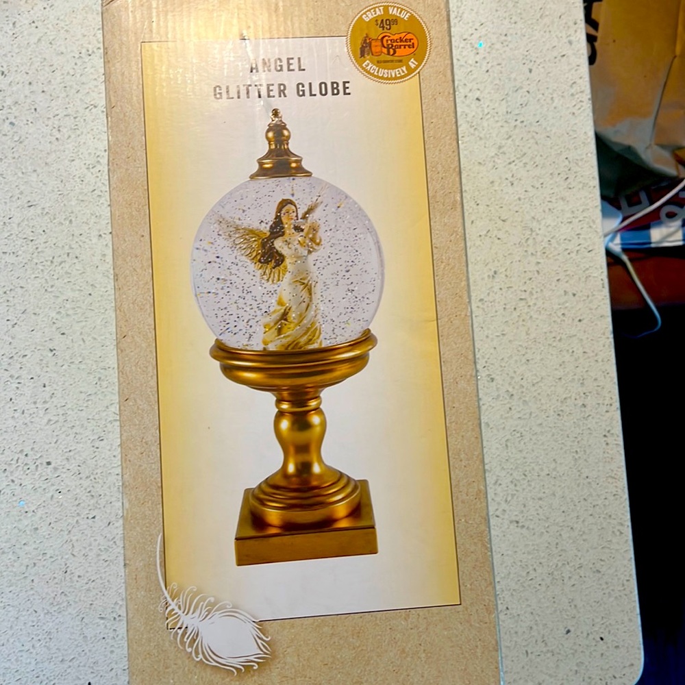 NIB Angel Glitter Globe (holiday decor exclusively @ Cracker Barrel). Unopened